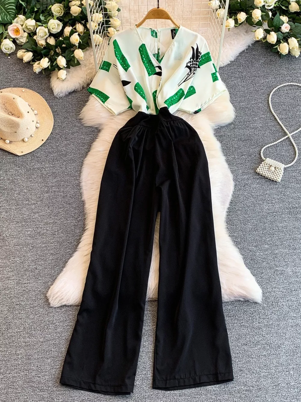 Printed Wide Leg Jumpsuit, image 25