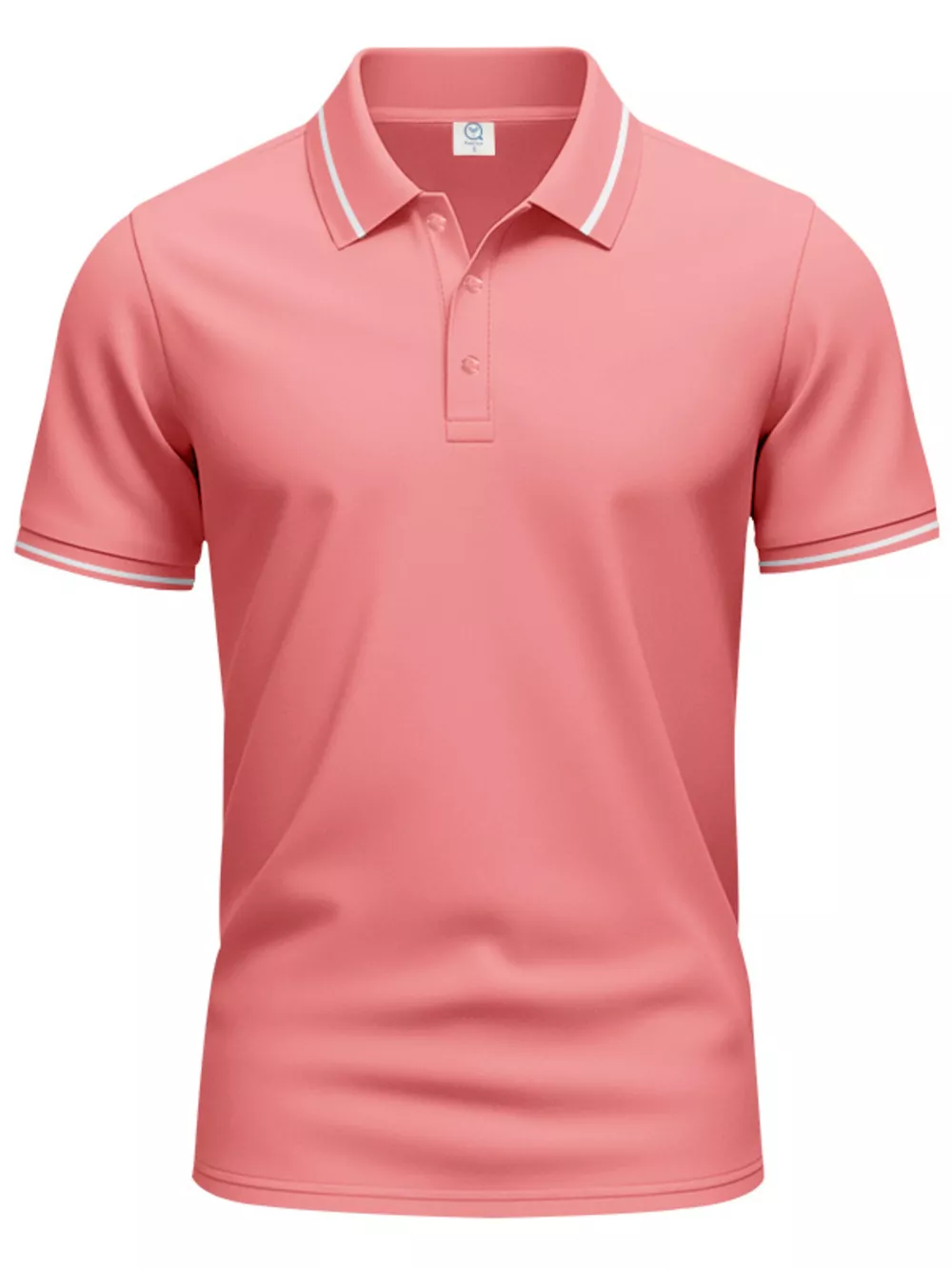 Men's Full Size Contrast Trim Short Sleeve Polo Plus Size, image 8