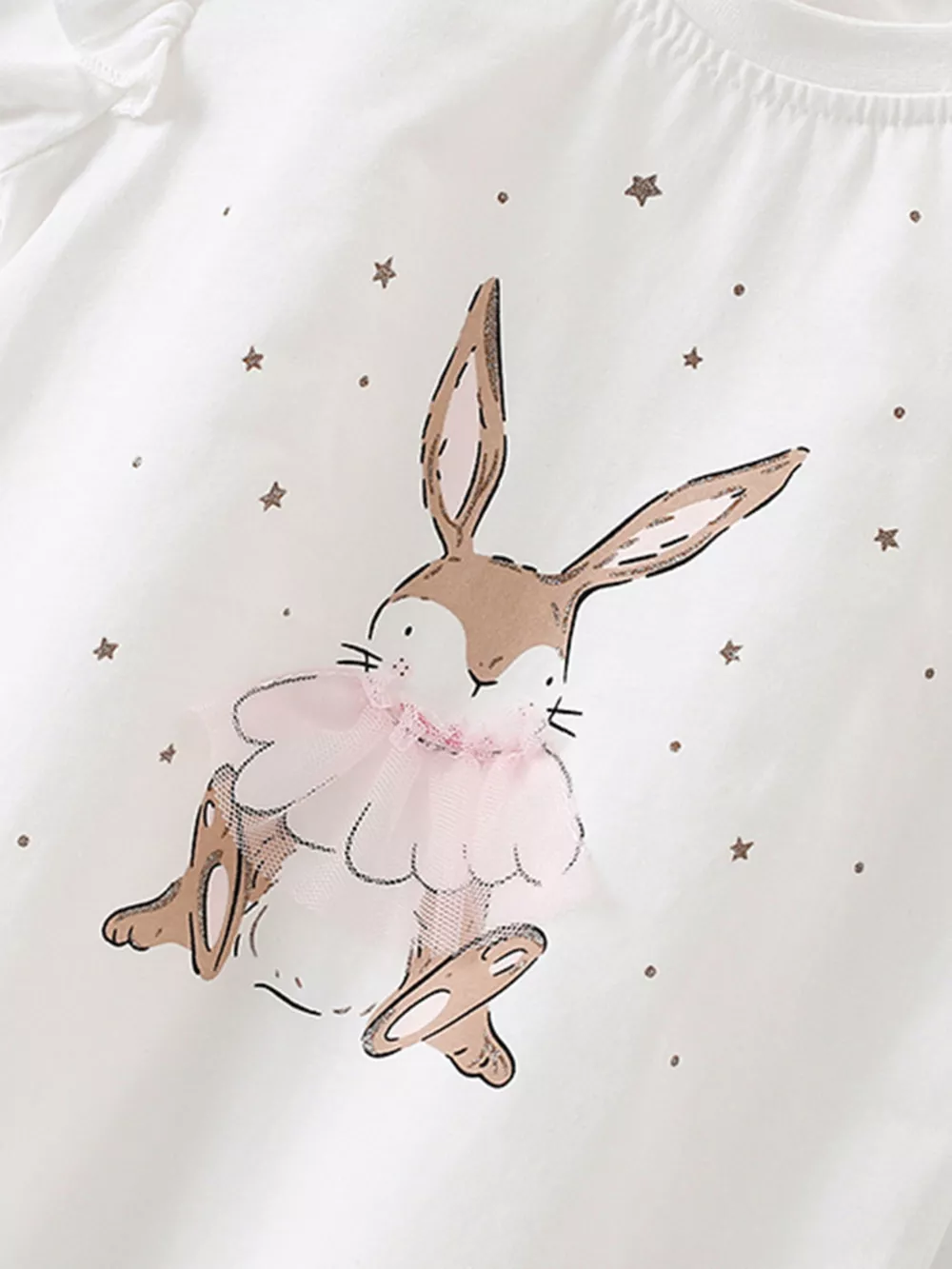 Children's Bunny Graphic Ruffle Sleeve T-Shirt, image 2