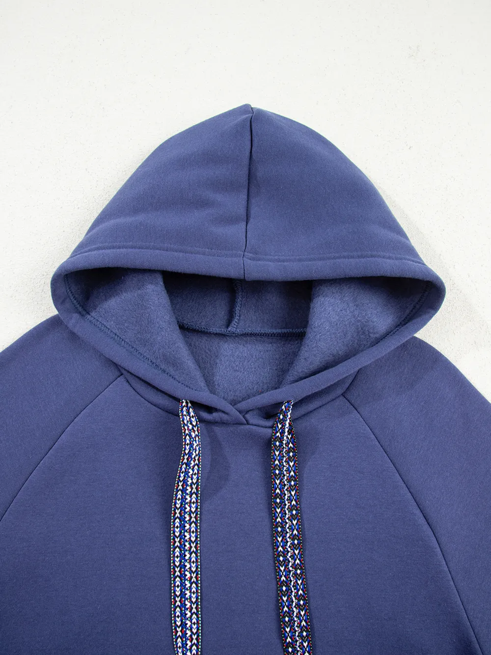 Fleece Lined Adjustable Drawstring Oversize Tunic Hoodie, image 2