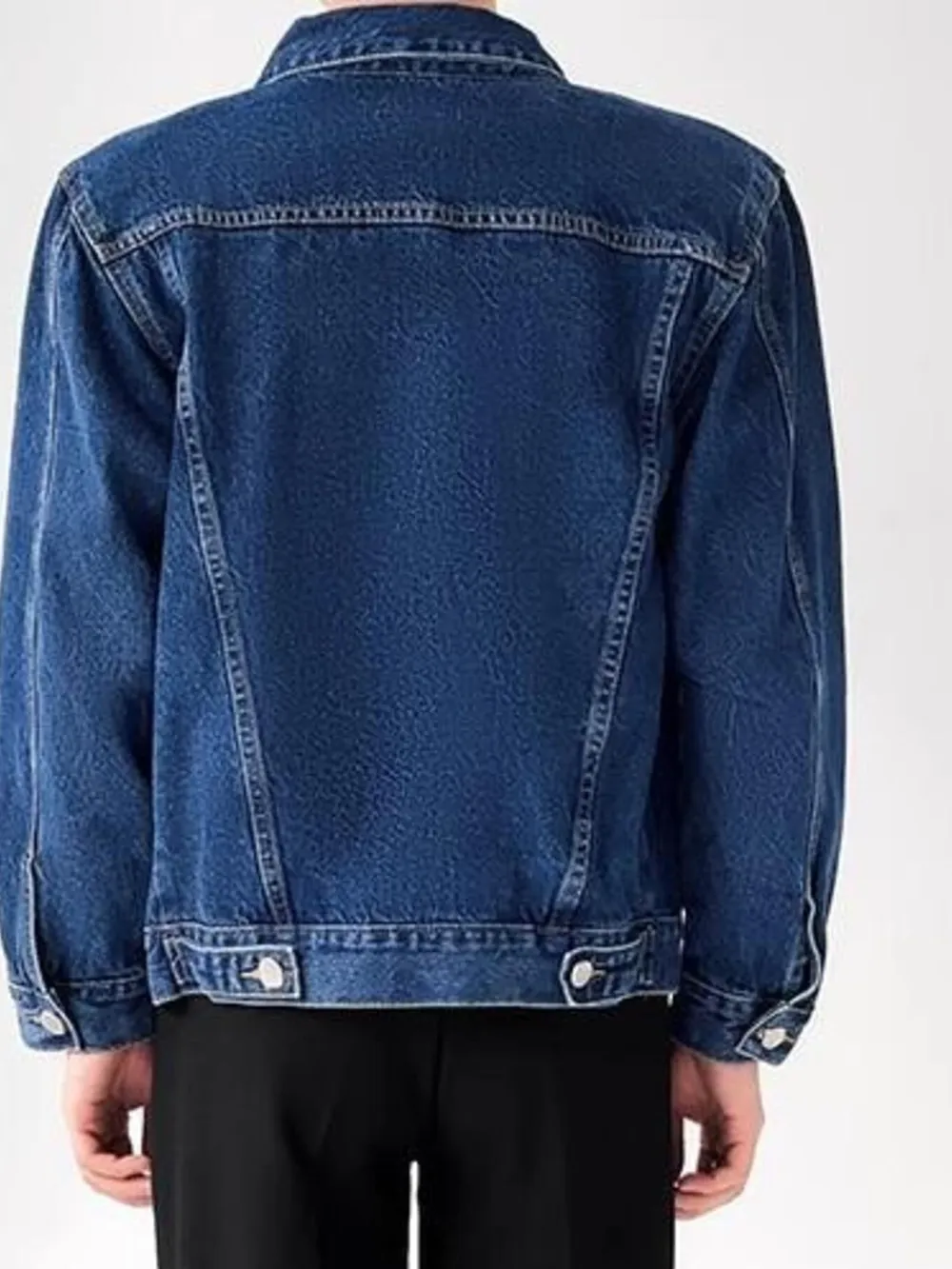 Men's Plus Size Button Up Long Sleeve Denim Jacket, image 5