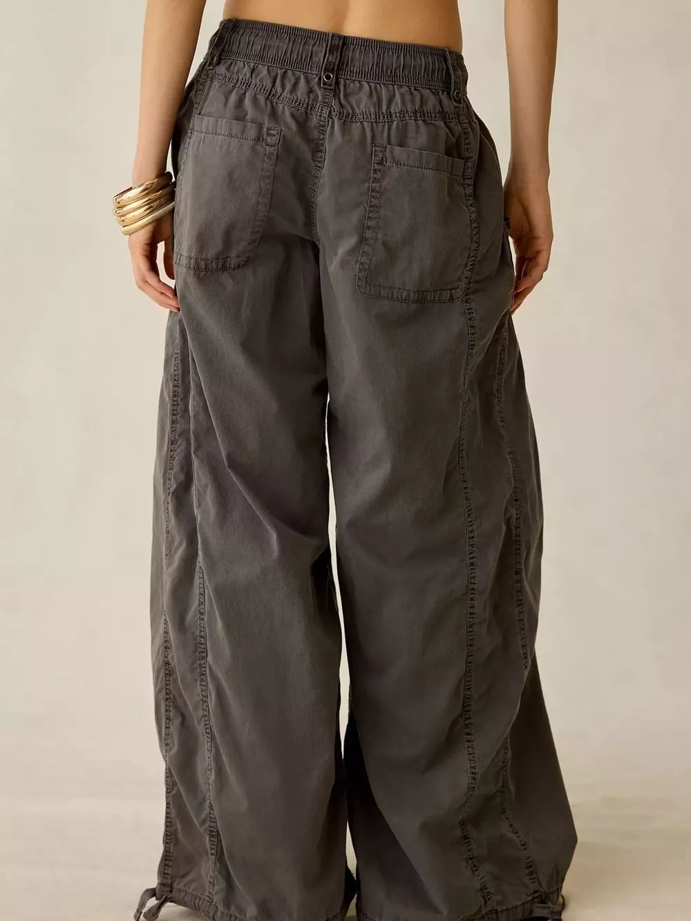 High-Waisted Cargo Wide-Leg Pants, image 3