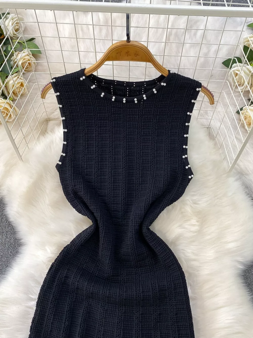 Textured Knit Sleeveless Midi Dress, image 13