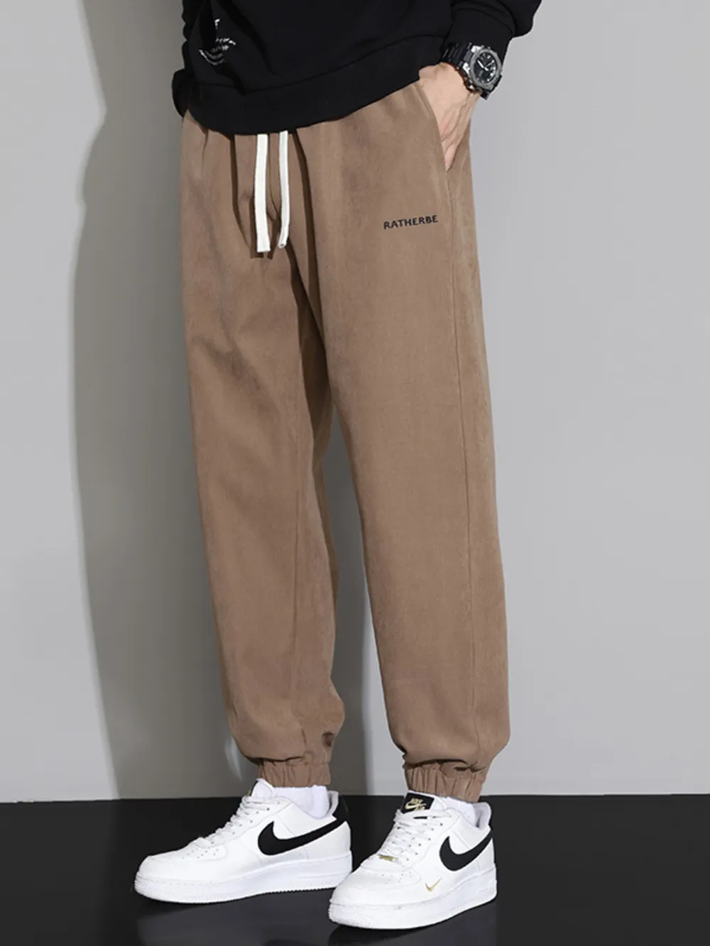 Men's Plus Size Drawstring Joggers with Side Pockets, image 4