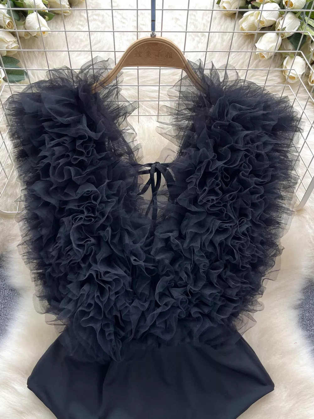 Ruffle Trim Sleeveless Bodysuit, image 6
