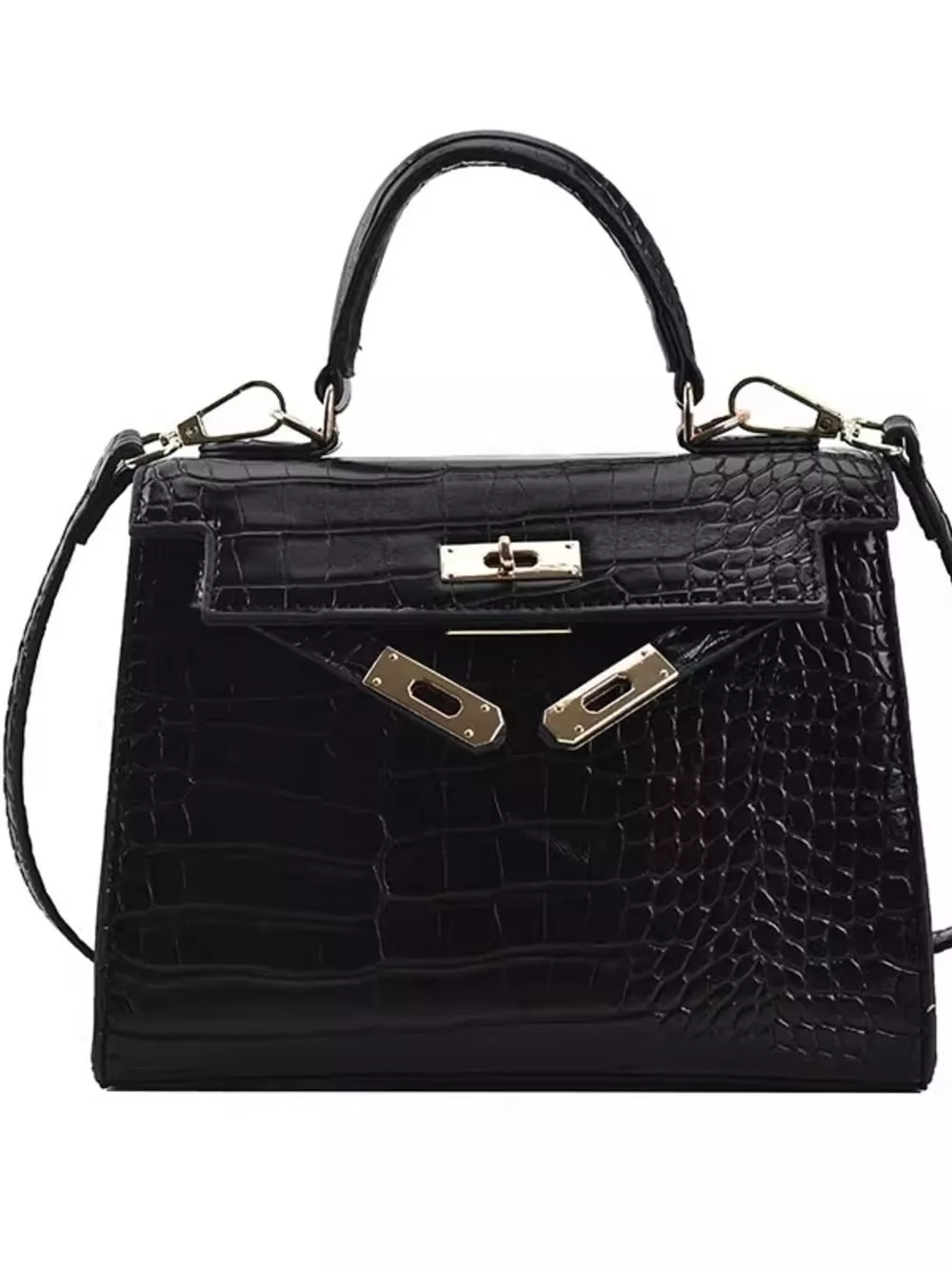 Crocodile Pattern Flap Crossbody Bag, image 5
