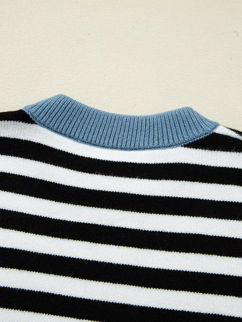 Striped Panels Colorblock Sleeve Sweater, image 3