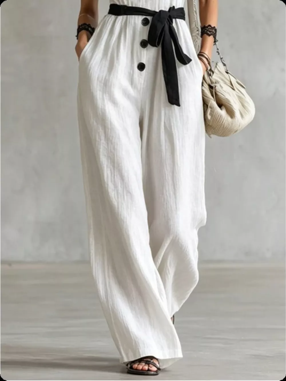 Lace Detail V-Neck Sleeveless Jumpsuit, image 4