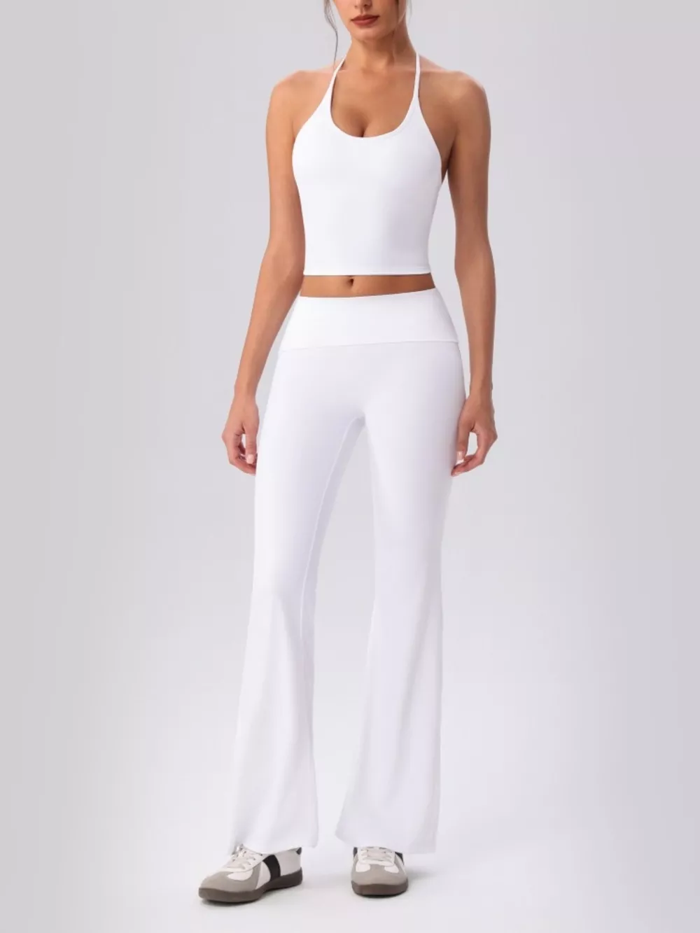 Halter Neck Cami and Flare Leggings Active Set, image 9