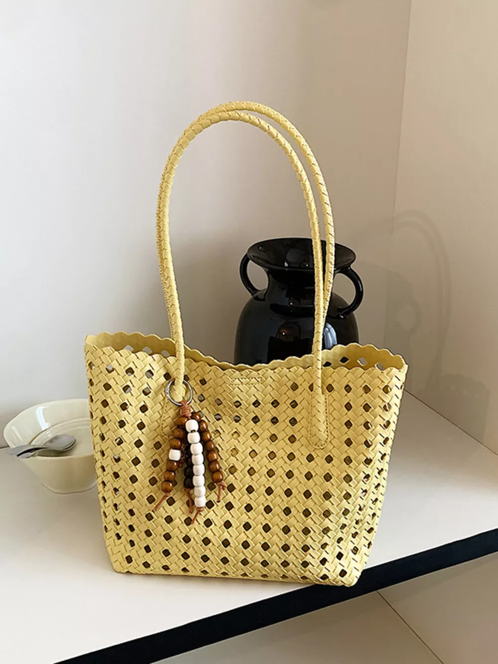 Woven Hollow-Out Shoulder Bag, image 6