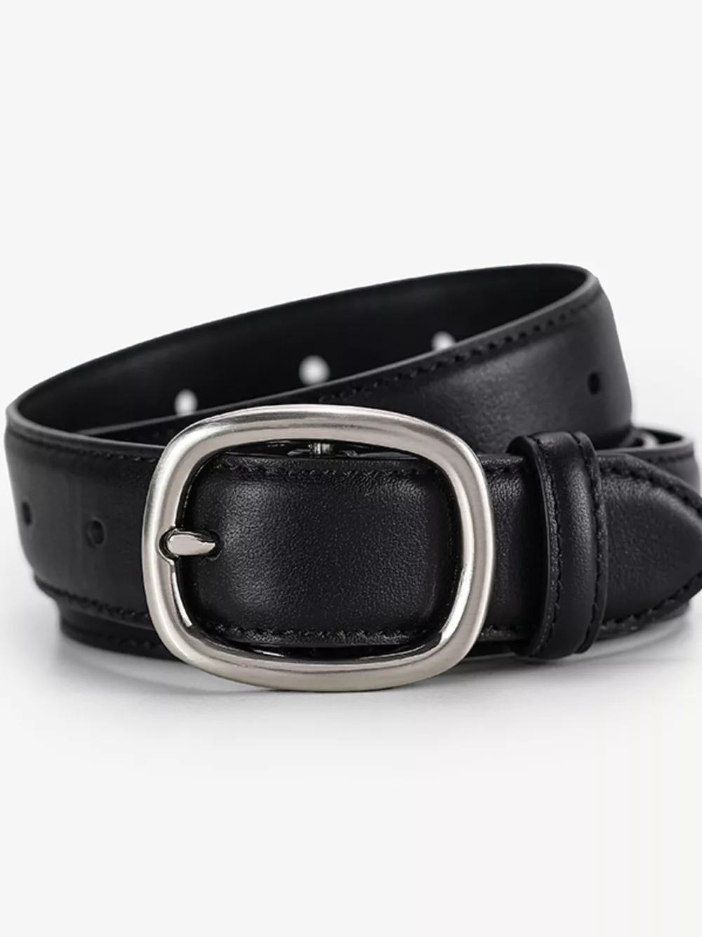 Leather Belt with Oval Buckle, image 5