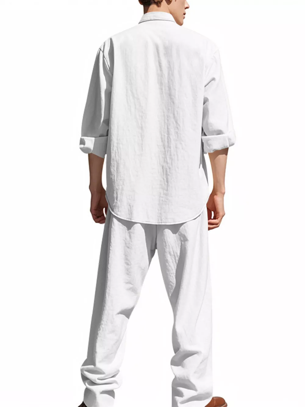 Men's Full Size Button Up Long Sleeve Shirt and Pants Plus Size, image 2