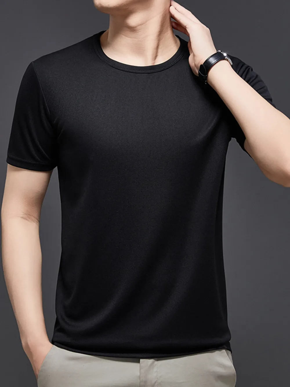Men's Plus Size Round Neck Short Sleeve T-Shirt