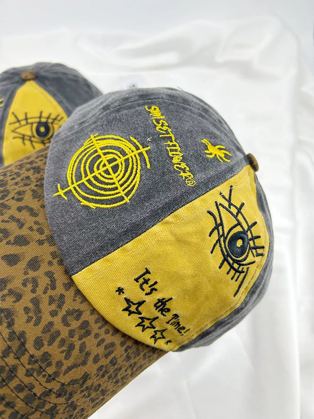 Printed Baseball Cap with Leopard Brim, image 8