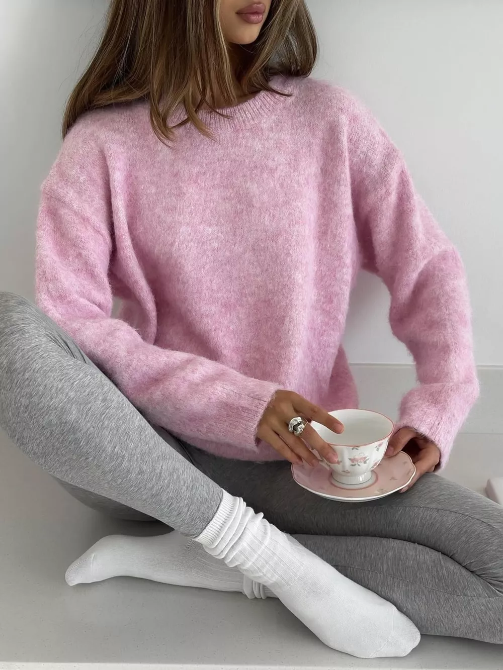 Round Neck Dropped Shoulder Sweater, image 18