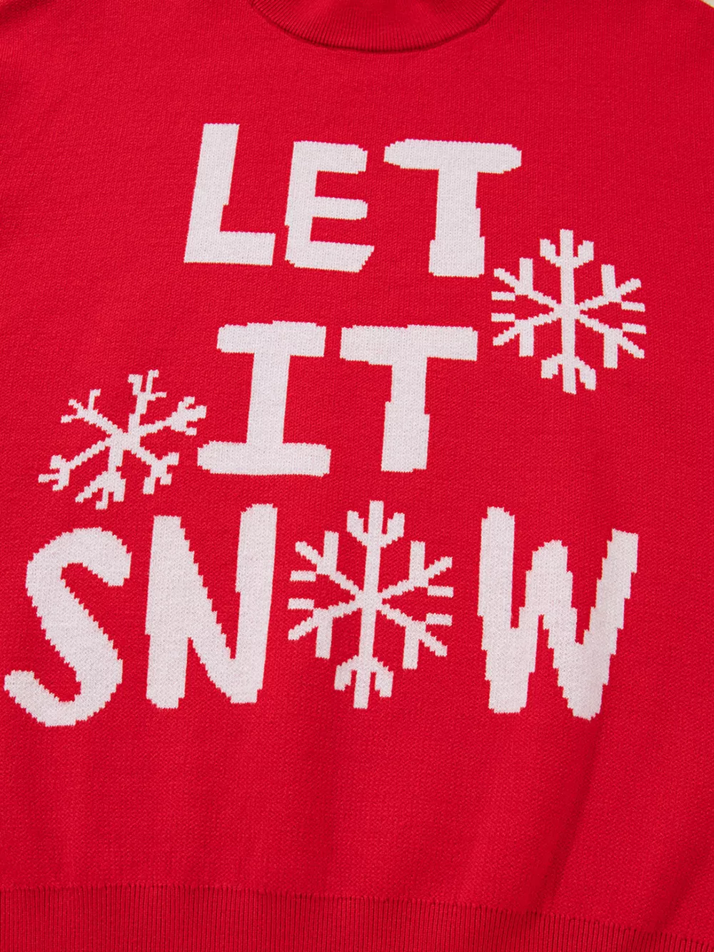LET IT SNOW Christmas Loose Sweater, image 4