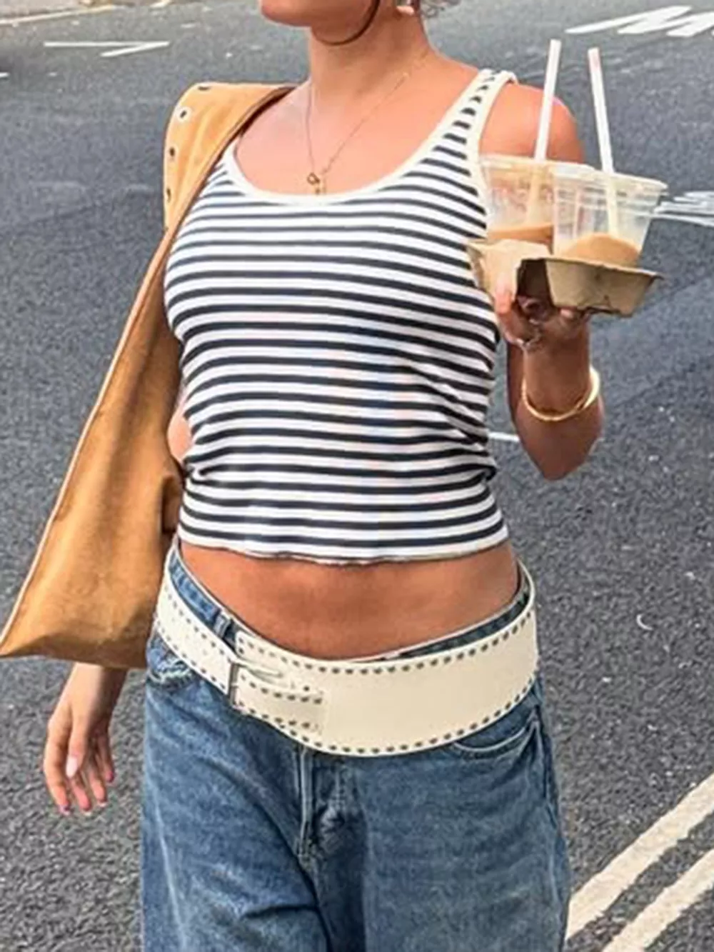 Striped Scoop Neck Tank, image 3