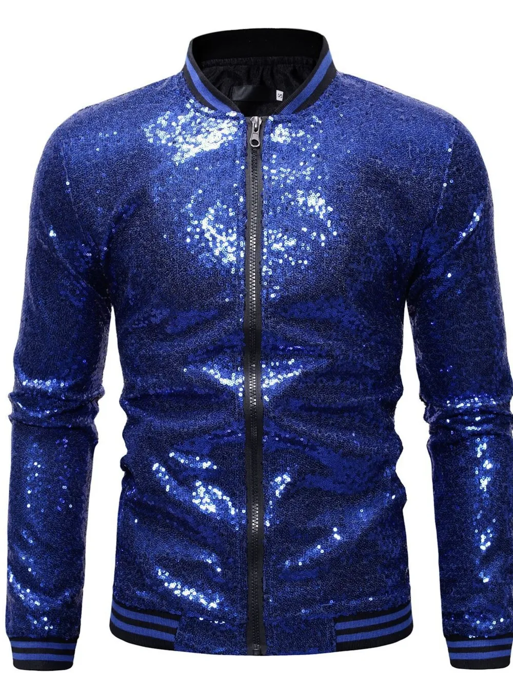 Men's Sequin Zip Up Jacket, image 5