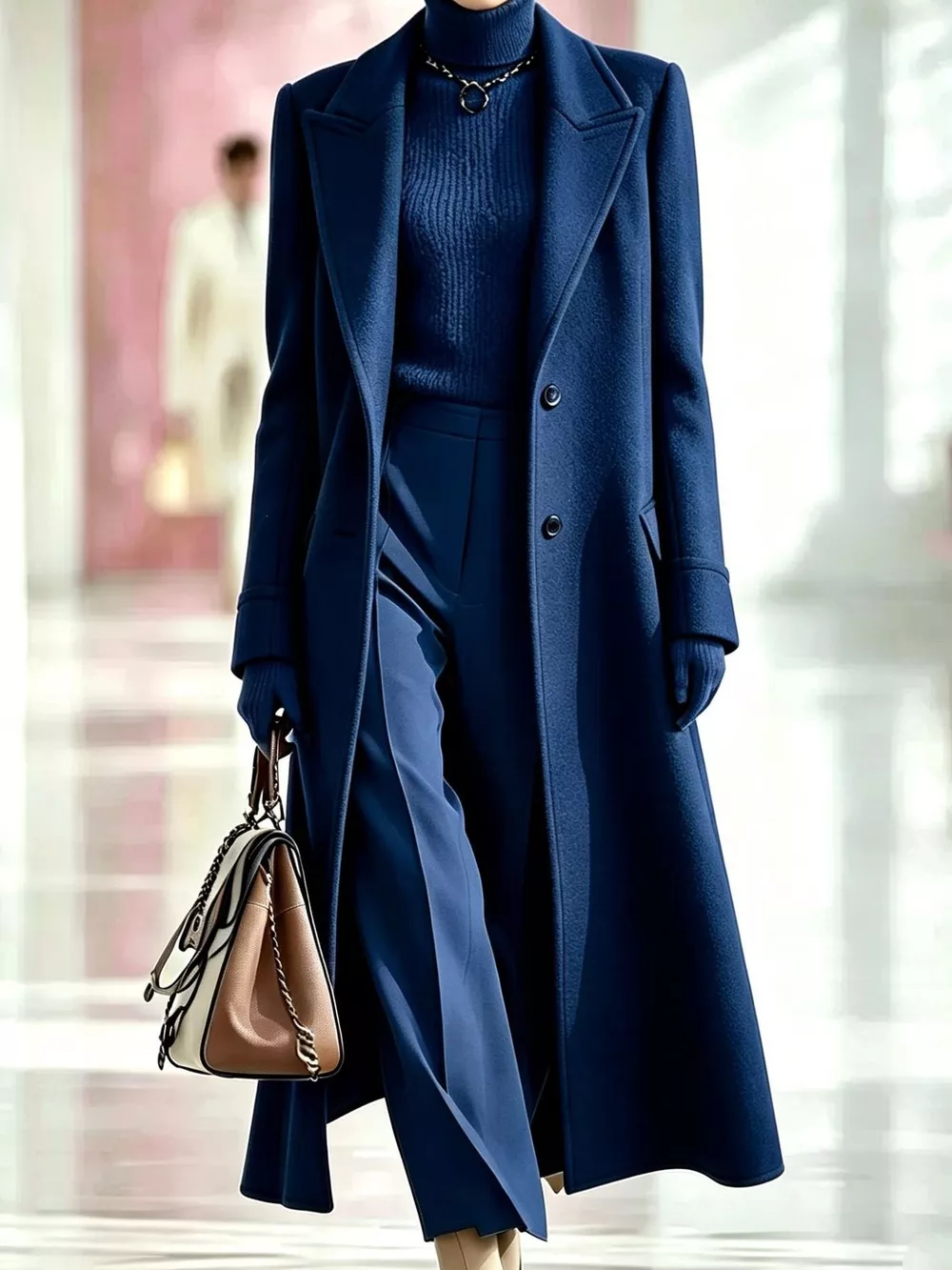 Lapel Collar Longline Coat, image 8