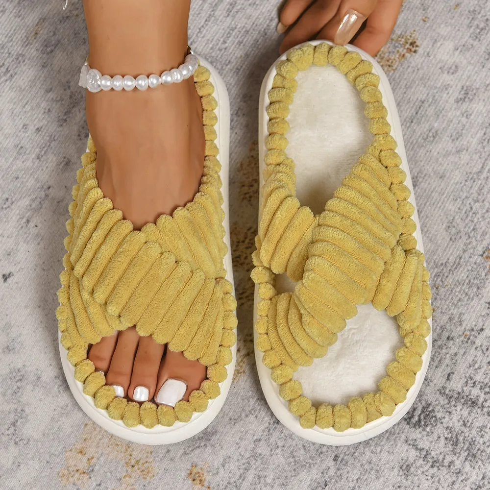 Crisscross Open Toe Platform Slippers, image 2
