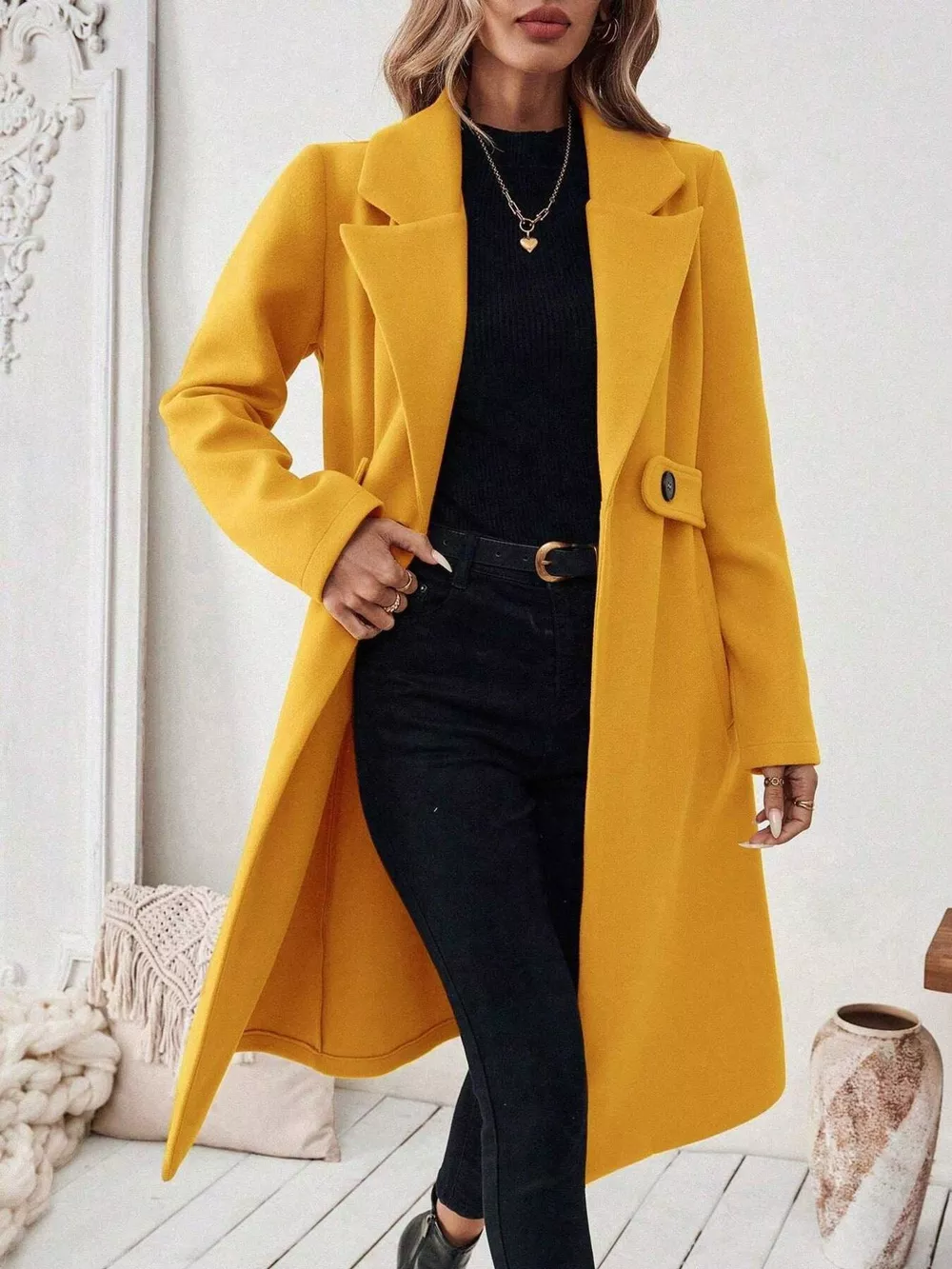 Single-Button Longline Coat, image 17