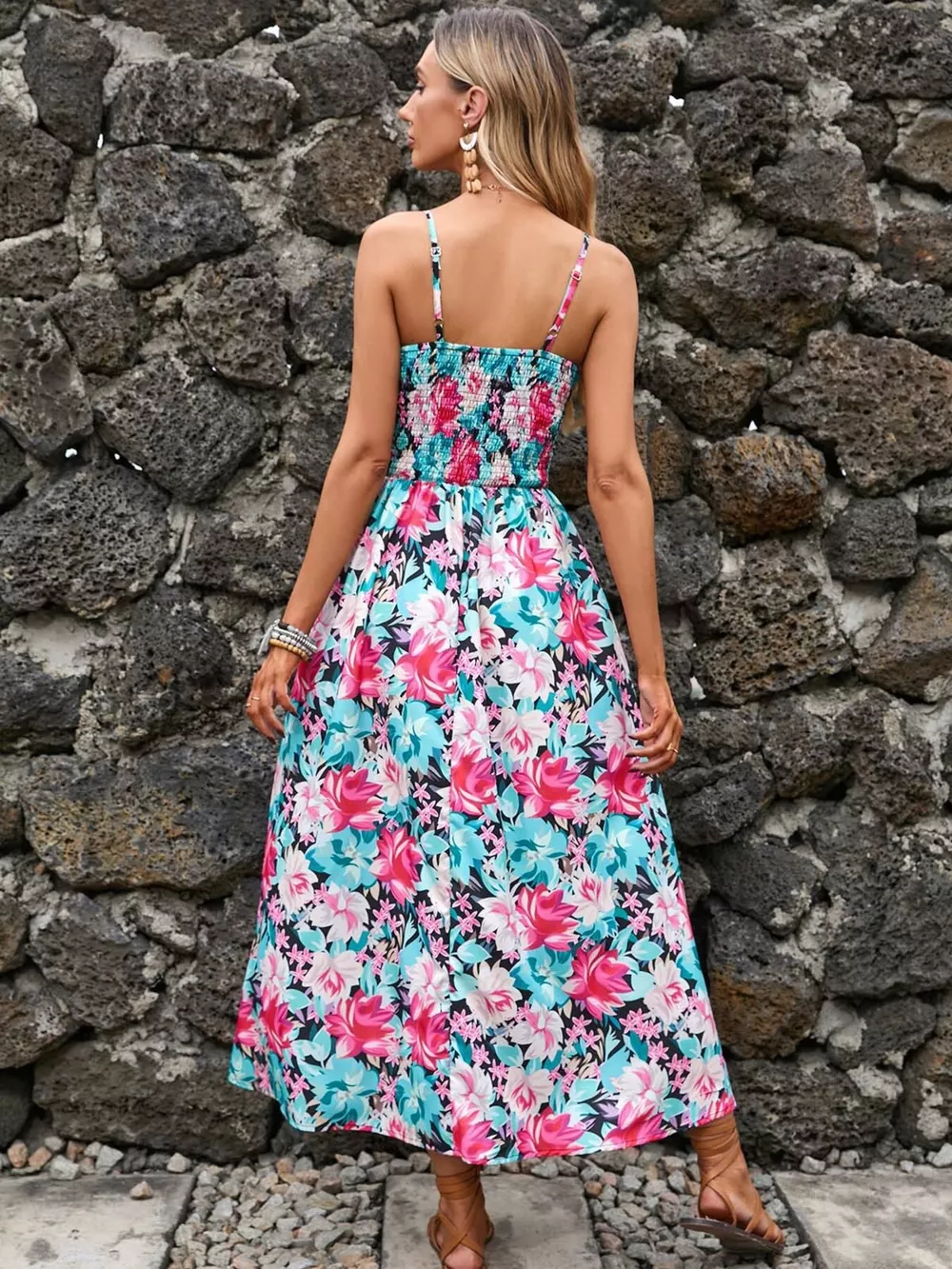Paisley Print Spaghetti Strap Midi Dress, image 14