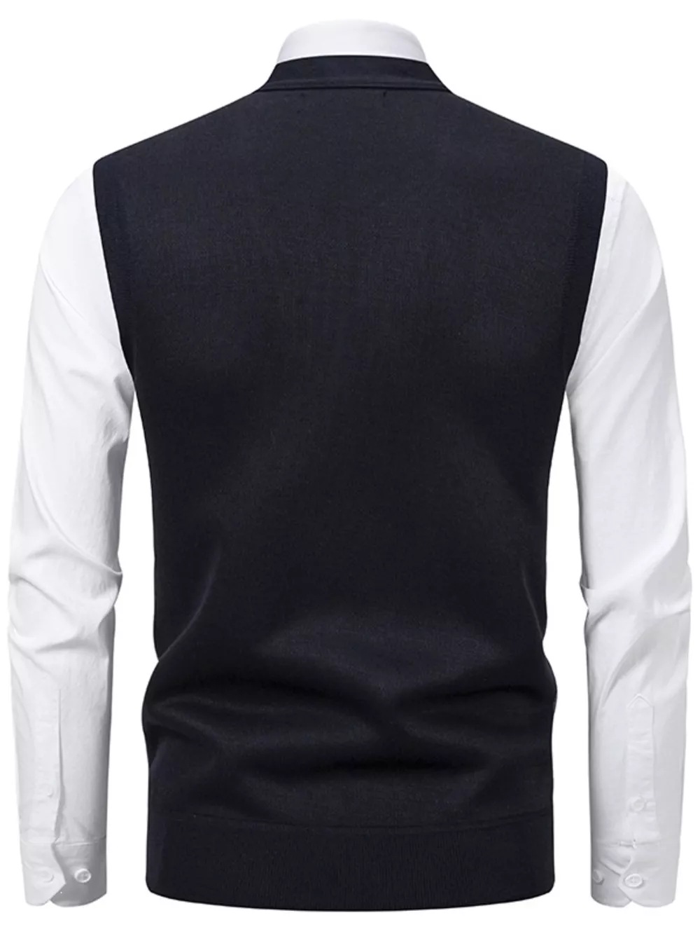 Men's Plus Size Argyle Pattern V-Neck Button-Down Cardigan Vest, image 12