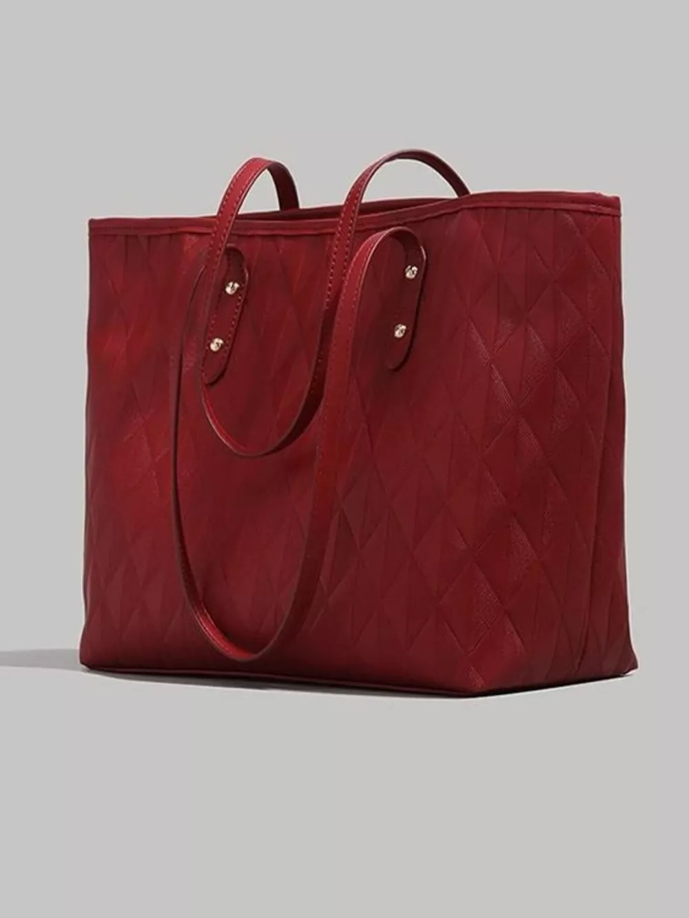 Textured Leather Tote Bag, image 4