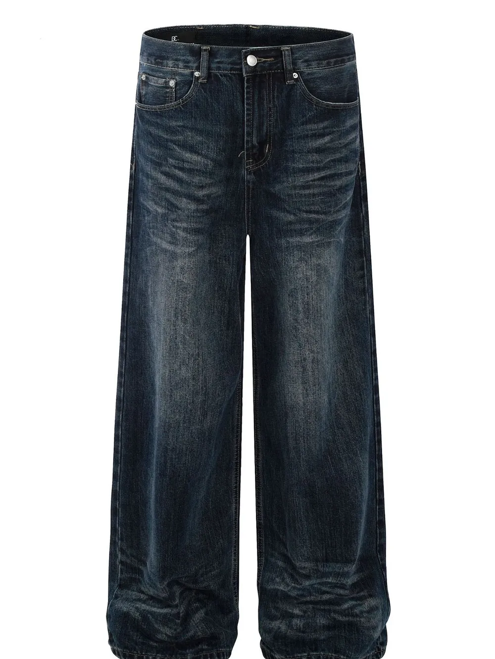 Men's Washed Wide-Leg Jeans