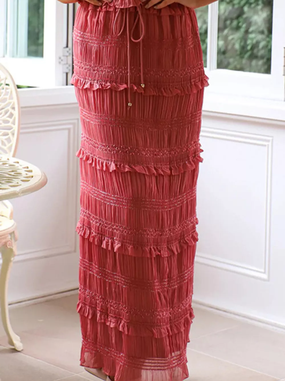 Sleeveless Top and Maxi Skirt Set, image 3