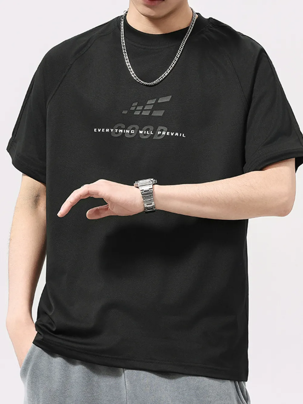 Men's Plus Size Round Neck Short Sleeve T-Shirt