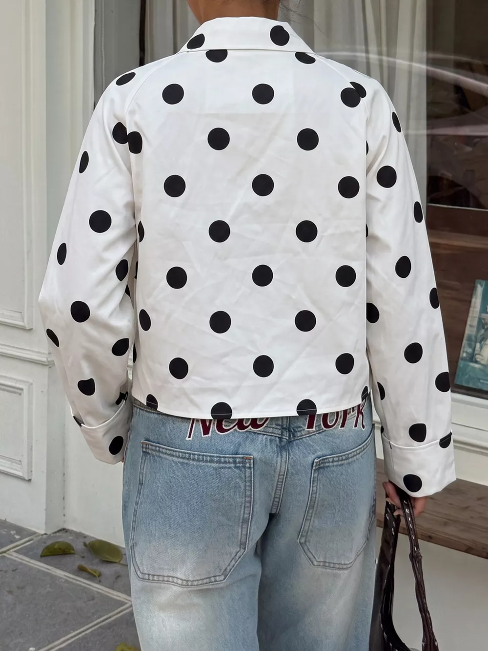 Polka Dot Button-Down Jacket, image 5