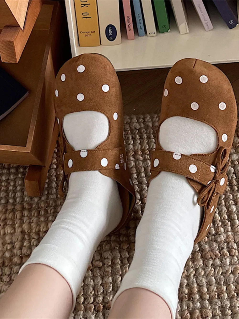 Polka Dot Round Toe Slip-Ons, image 4