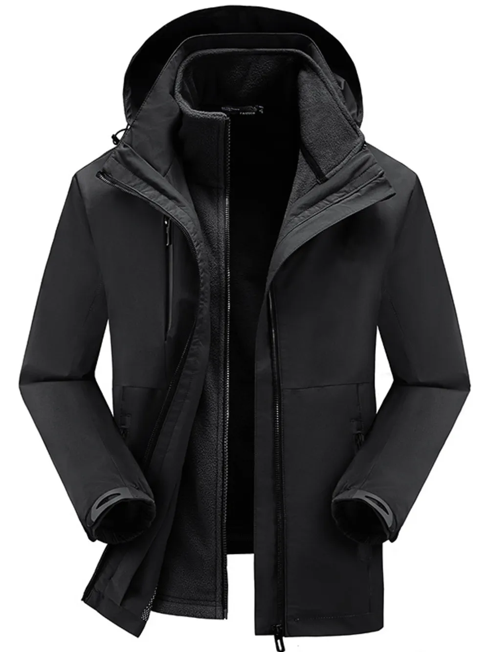 Men's Plus Size Zip Up Hooded Jacket