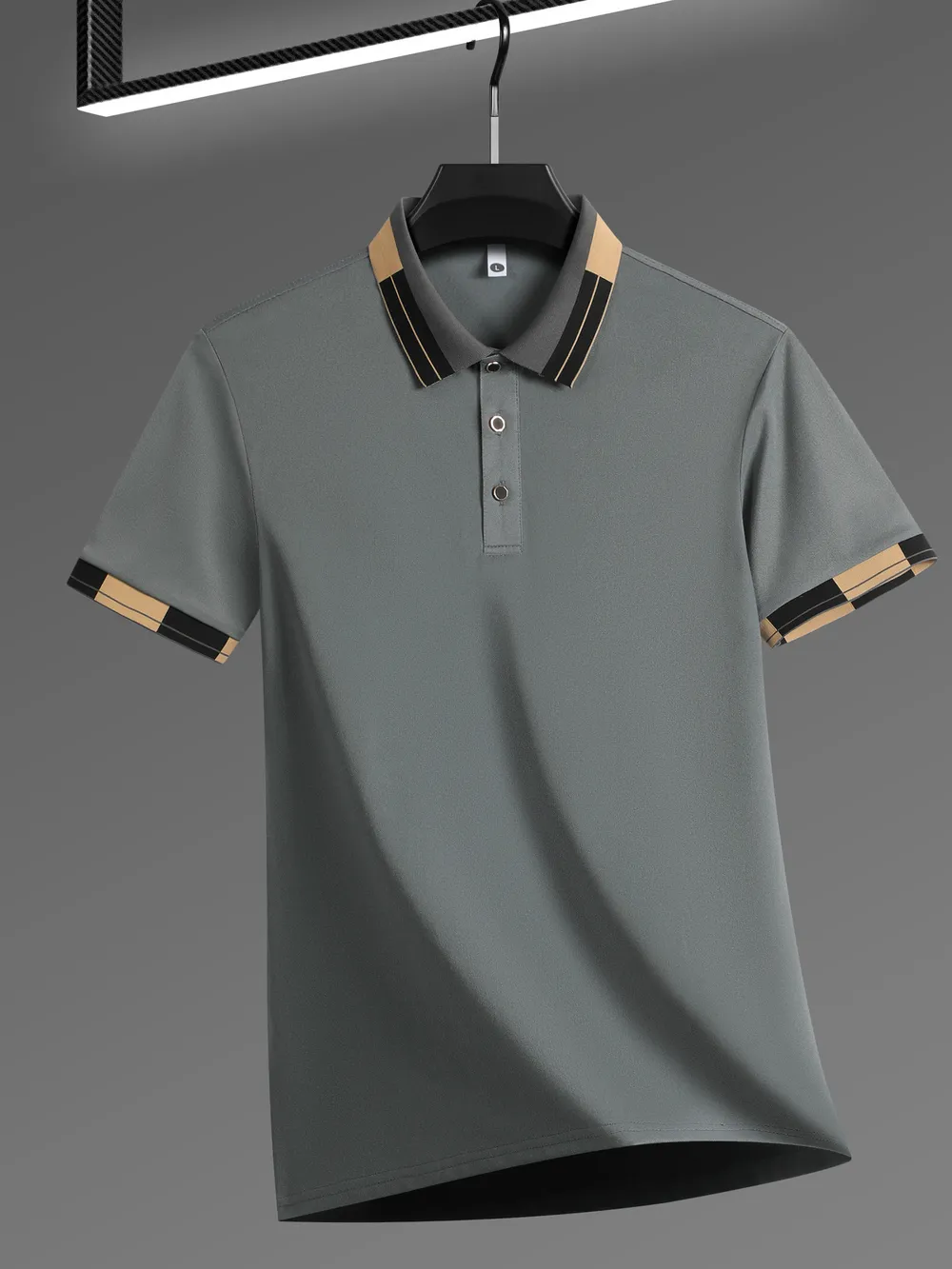 Men's Full Size Plus Size Button Detail Short Sleeve Polo Plus Size