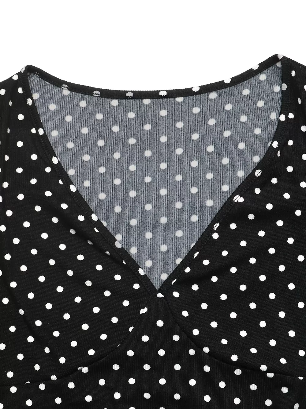 Polka Dot Long Sleeve Ruffle Hem Mini Dress, image 7