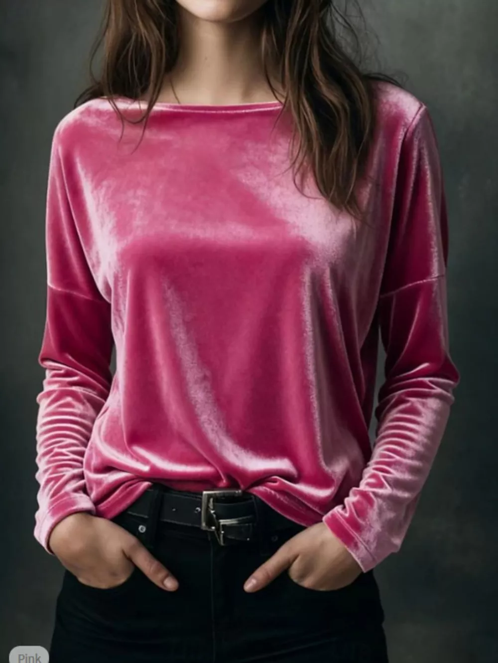 Full Size Velvet Long Sleeve T-Shirt Plus Size, image 14