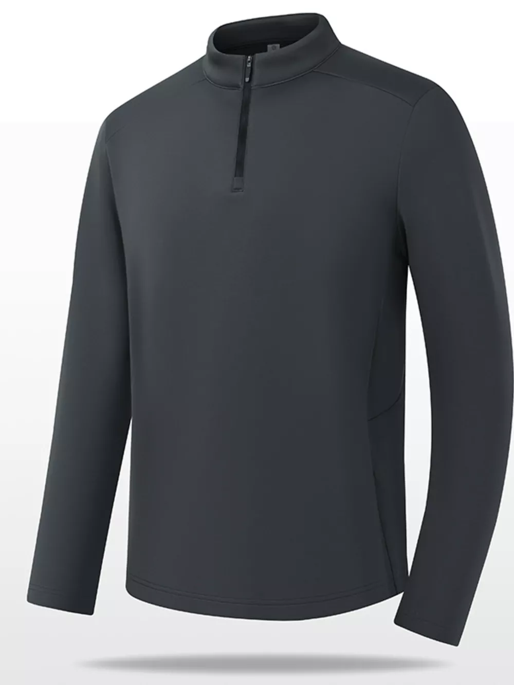 Men's Plus Size Quarter-Zip Long Sleeve Sweatshirt, image 2