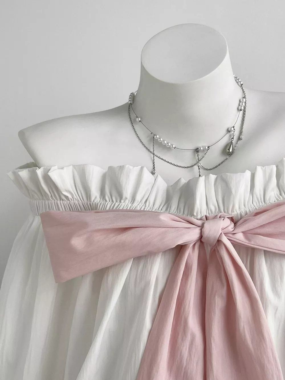 Bow Off-Shoulder Long Sleeve Blouse, image 5