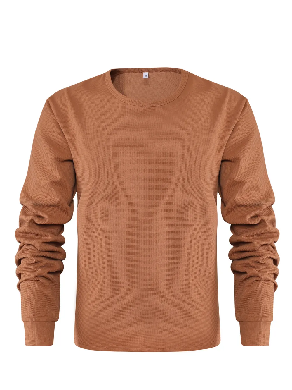 Men's Plus Size Waffle Knit Long Sleeve T-Shirt, image 11