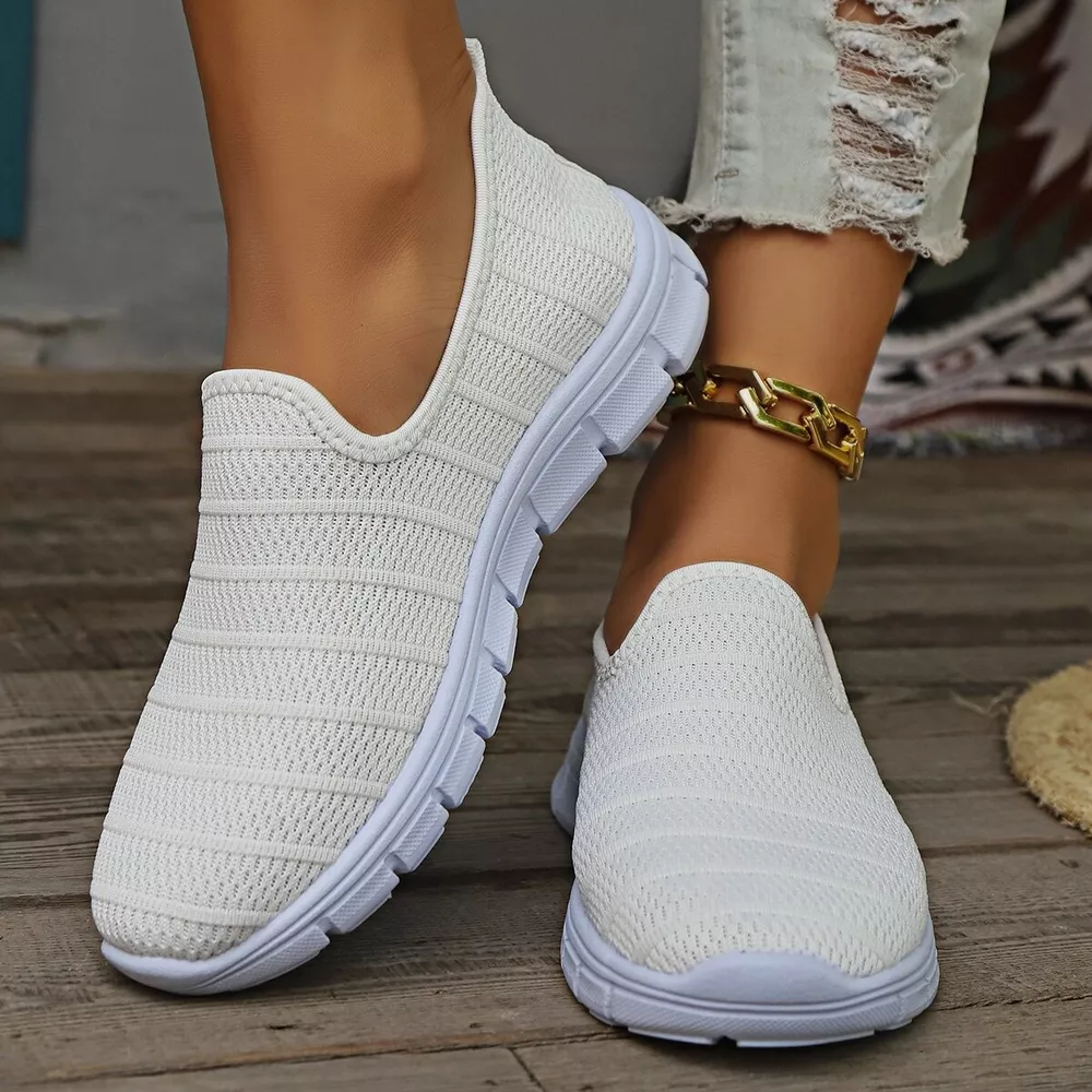 Round Toe Mesh Slip-Ons, image 3