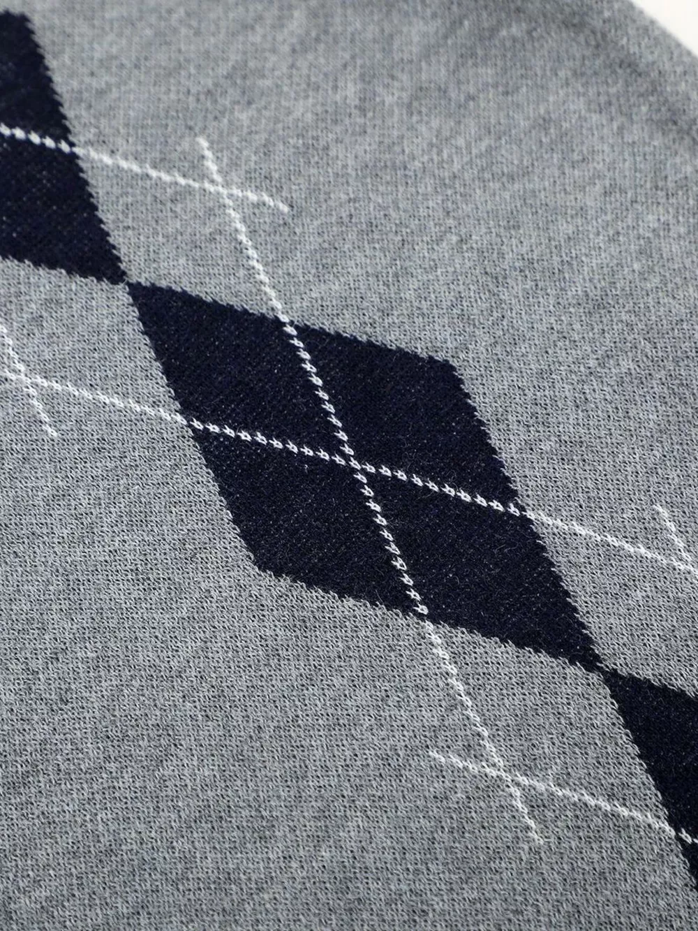 Men's Argyle Knit Short Sleeve Polo, image 6