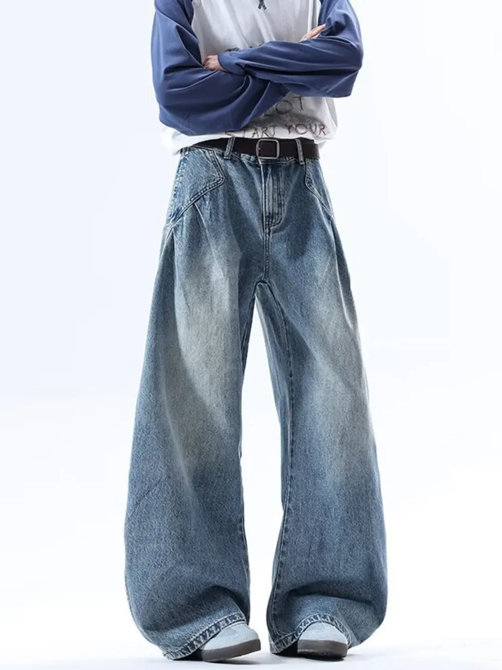 Men's Full Size Wide Leg Jeans Plus Size, image 2