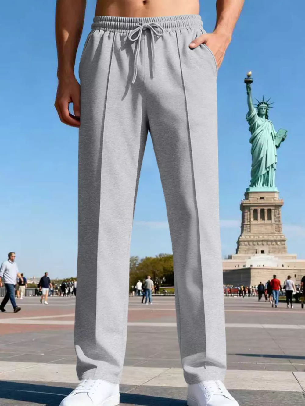 Men's Full Size Drawstring Straight Leg Pants Plus Size, image 10