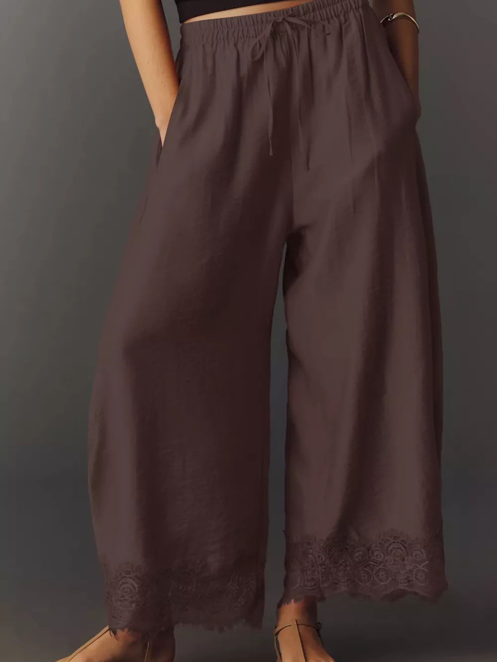 Drawstring Wide Leg Pants, image 12