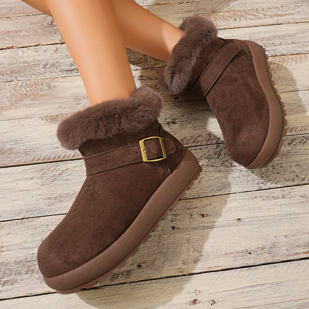 Faux Fur Lined Suede Winter Boots, image 7