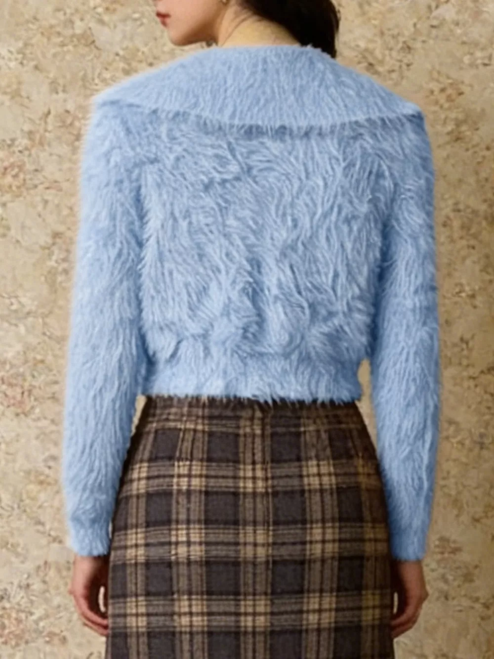 Fluffy Knit Zip-Up Outerwear, image 3