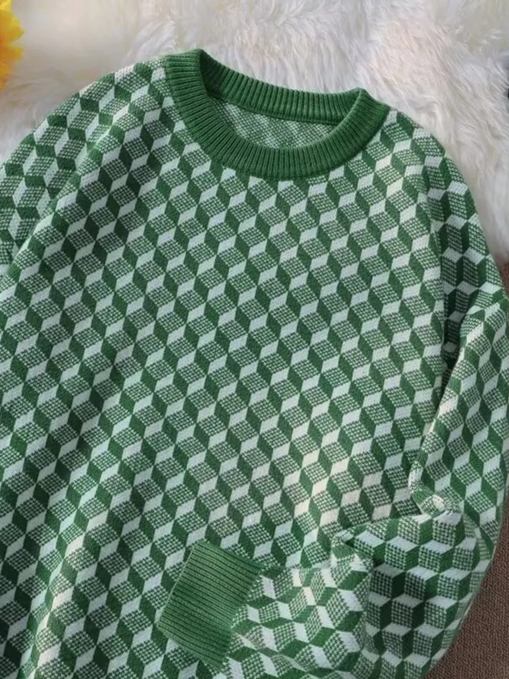 Men's Full Size Round Neck Long Sleeve Sweater Plus Size, image 3