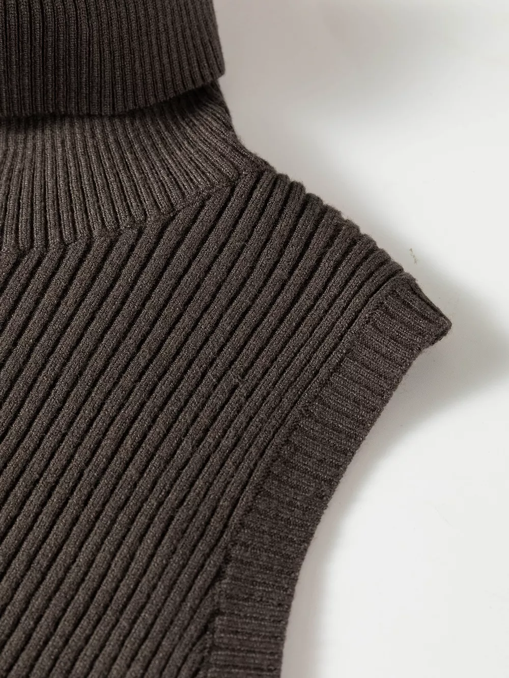 Ribbed Knit High Neck Sleeveless Waist Slim Fit Sweater Vest, image 9