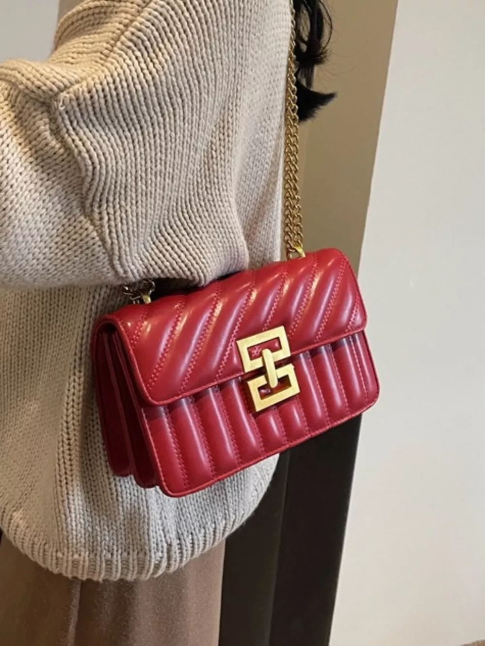 Quilted Flap Chain Crossbody Bag, image 6
